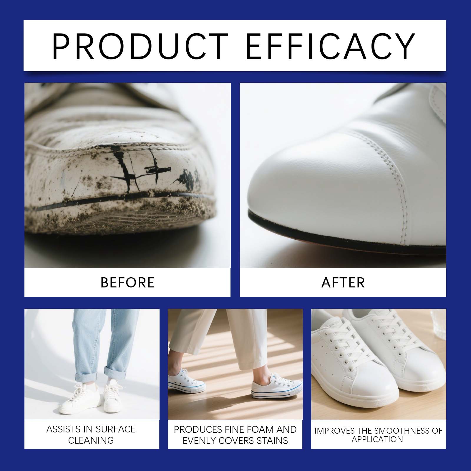 White Shoe Cleaner Foam Sneake - Sneaker Care Whitener ulasan dan harga